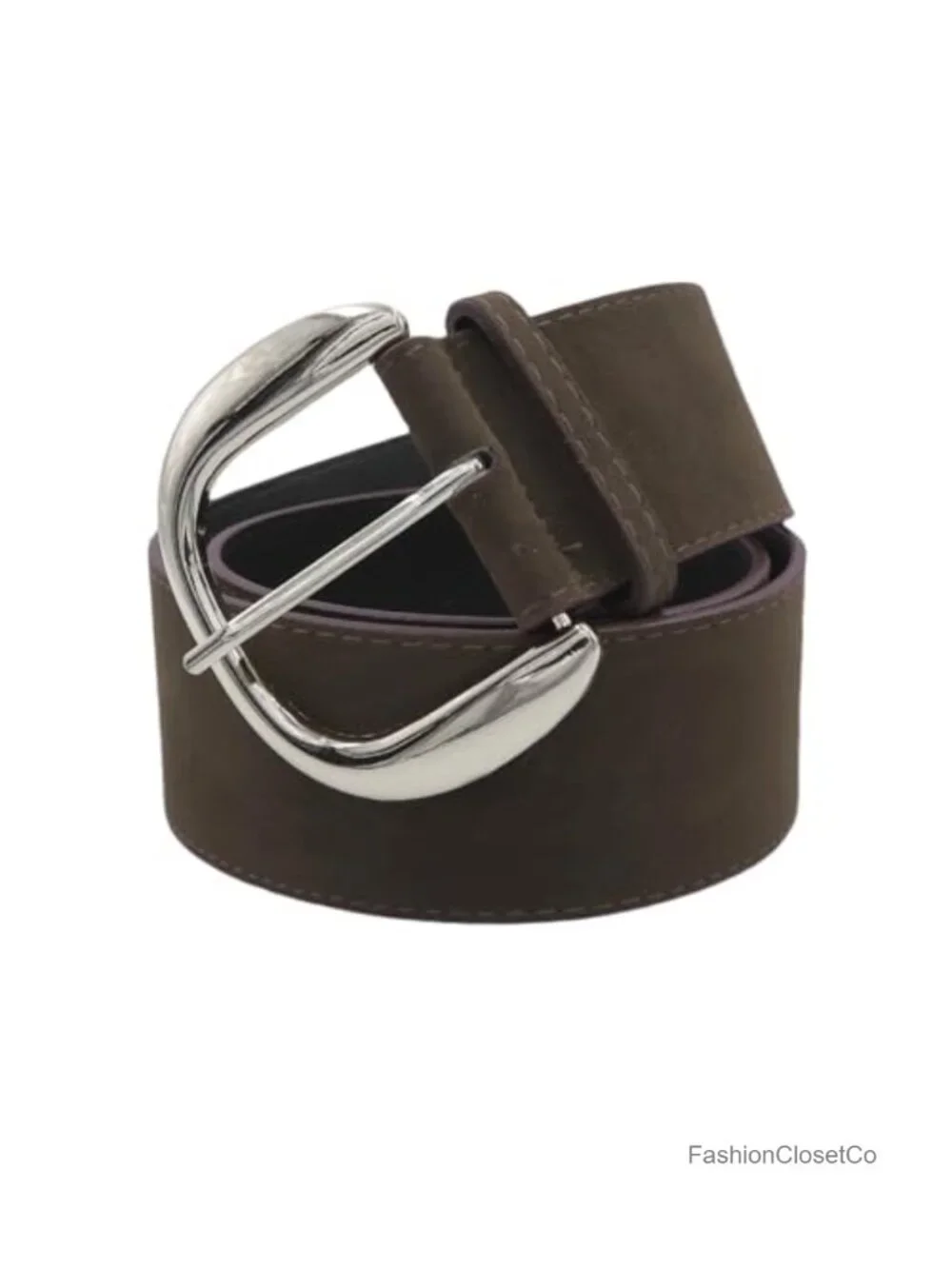 Wide Suede Waist Belt Adjustable Large Buckle Cinch Belt for Dresses Faux
